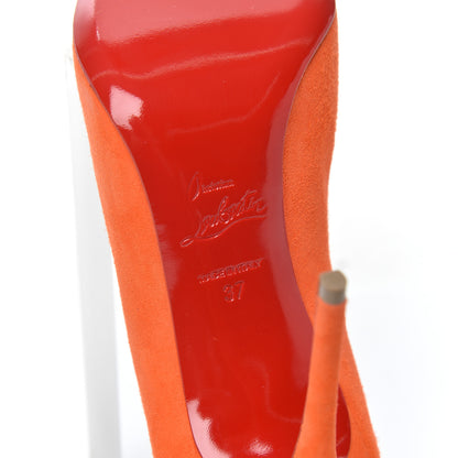 Christian Louboutin Suede Pigalle Follies 100 Pumps 37 Magma 6 of 17