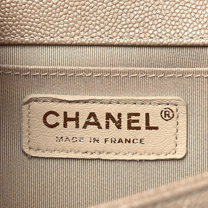 Chanel Iridescent Caviar Chevron Quilted Medium Boy Flap Beige 6 of 11