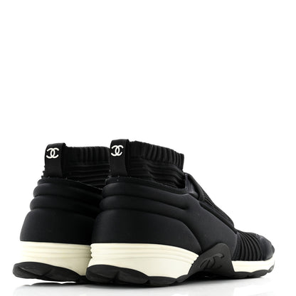 Chanel Stretch Fabric CC Sneakers 37 Black 4 of 8