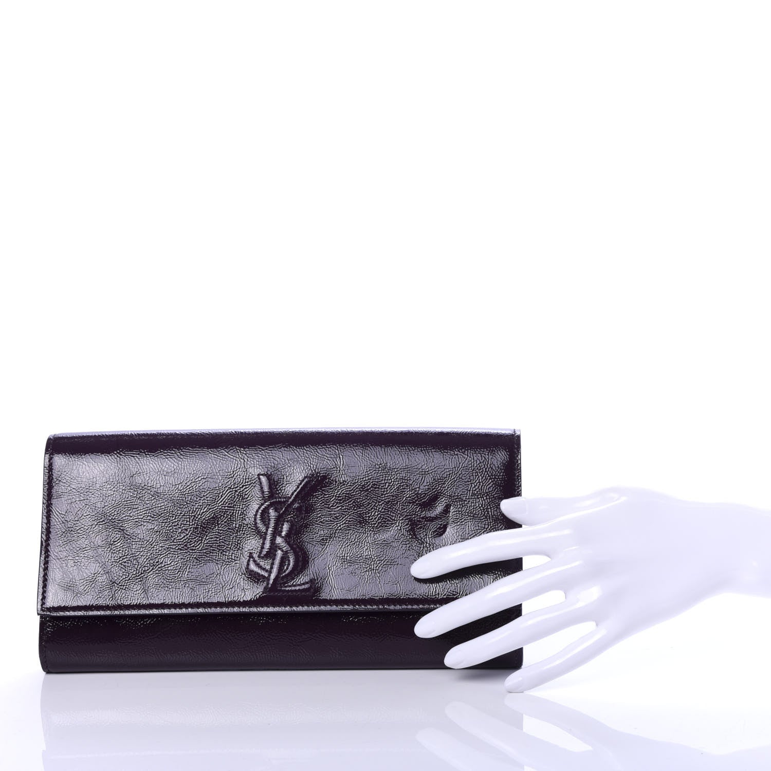 Saint Laurent Calfskin Small Belle De Jour Clutch Purple 2 of 6