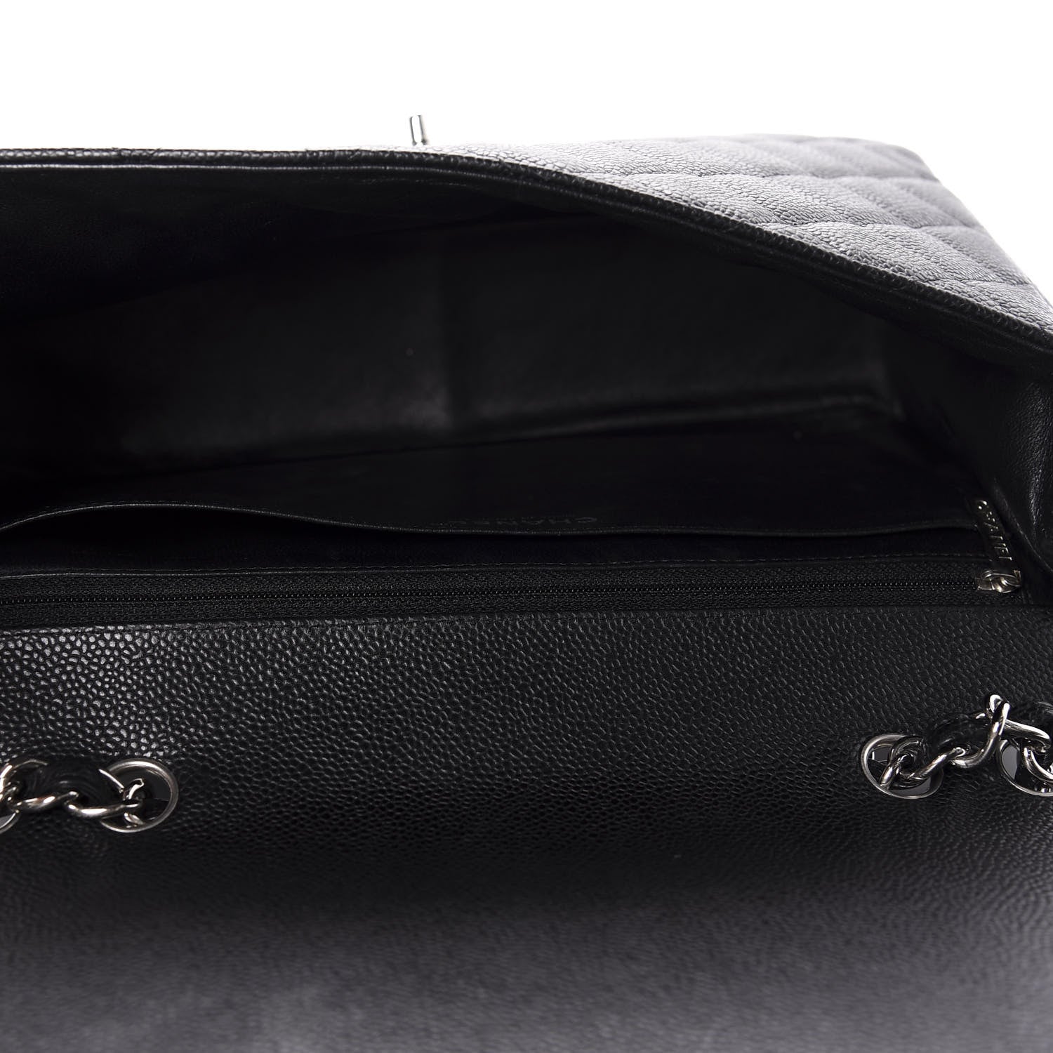 Chanel Caviar Quilted Jumbo Single Flap Black 5 of 10