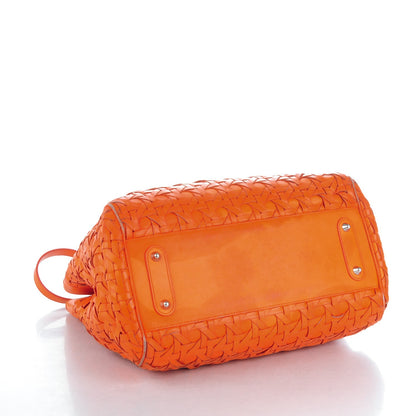 Christian Dior Lambskin Woven North South Avenue Tote Orange 4 of 10