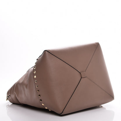 Valentino Garavani Calfskin Rockstud New Dome Bucket Tote Poudre 5 of 9