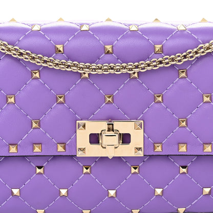 Valentino Garavani Nappa Rockstud Spike Wallet on Chain Purple 7 of 10