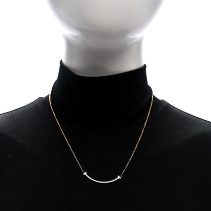 Tiffany 18K Rose Gold Small T Smile Pendant Necklace 2 of 4