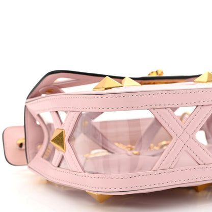 Valentino Garavani PVC Calfskin Medium Roman Stud Shoulder Bag Transparent Rose Quartz 10 of 11