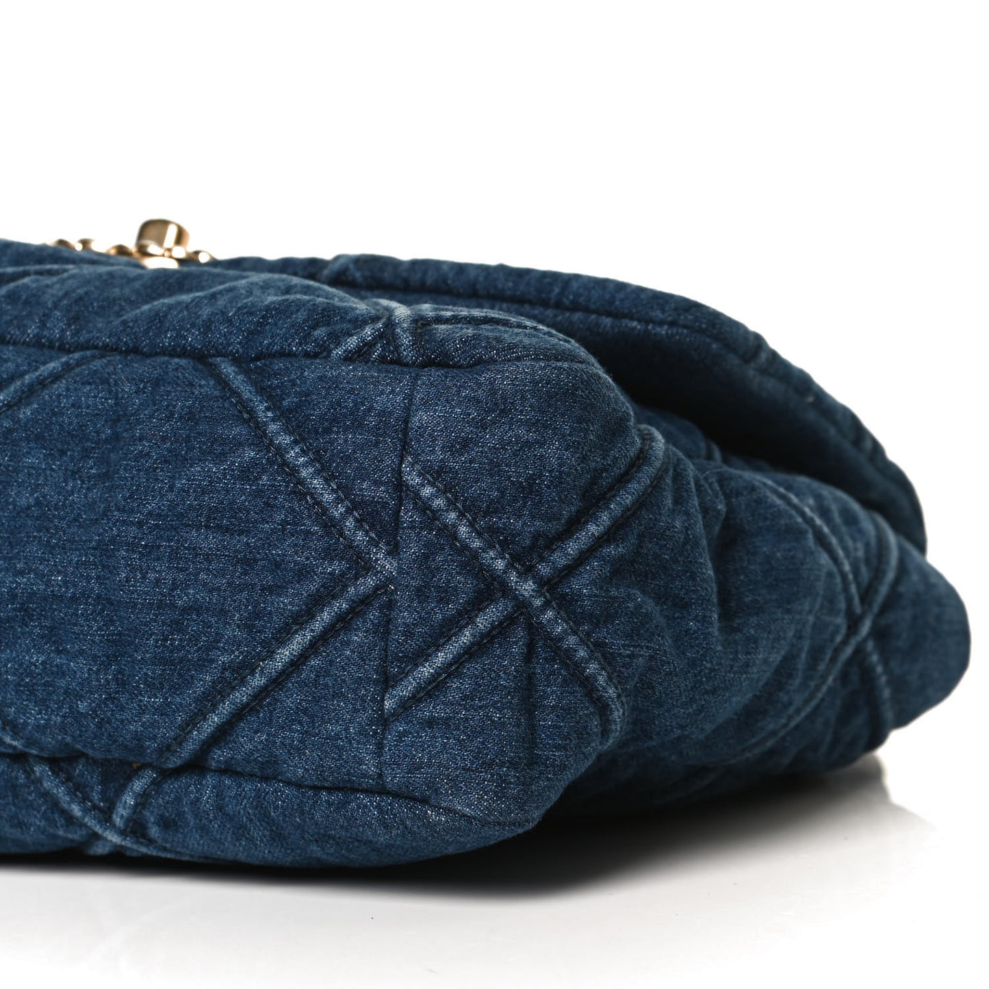Denim Quilted Large Chanel 19 Flap Blue