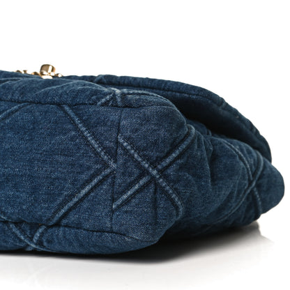 Chanel Denim Quilted Large Chanel 19 Flap Blue 6 of 10