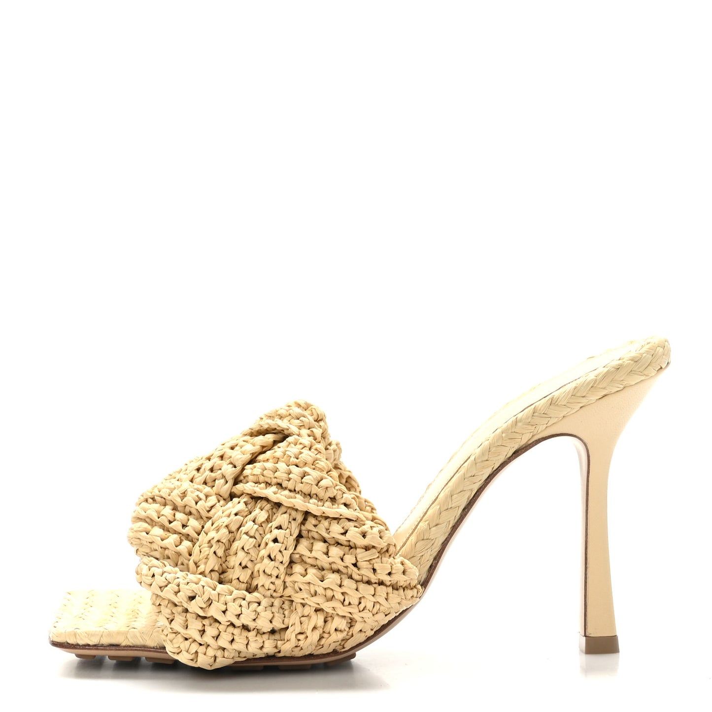 Raffia Intrecciato Lido Mule 90 Sandals 38 Cane Sugar
