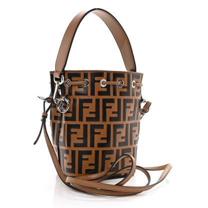 Fendi Vitello Liberty F is Fendi FF Embossed Mini Mon Tresor Bucket Bag Tobacco Black 3 of 8