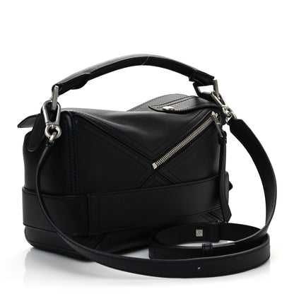 Loewe Shiny Calfskin Small Puzzle Biker Bag Black 3 of 9