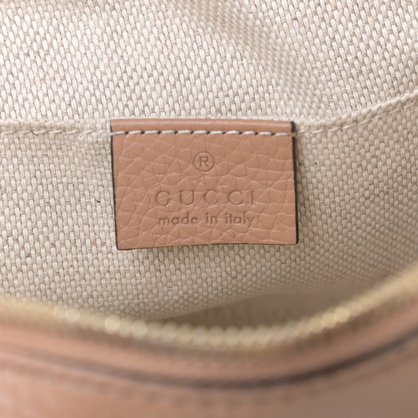 Pebbled Calfskin Small Soho Disco Bag Rose Beige