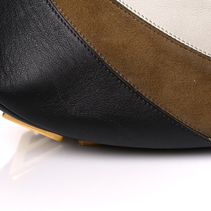 Fendi Vitello Seta Goatskin Suede Rainbow Inlay Small Fendigraphy Hobo Bag Grigio Multicolor Ebano 12 of 15