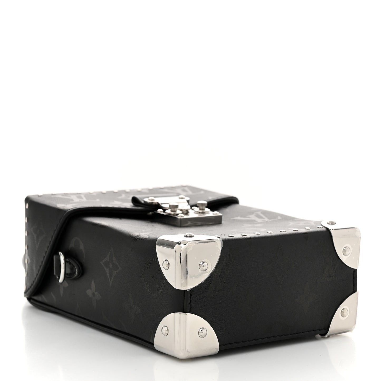 Calfskin Monogram Print Camera Box Black
