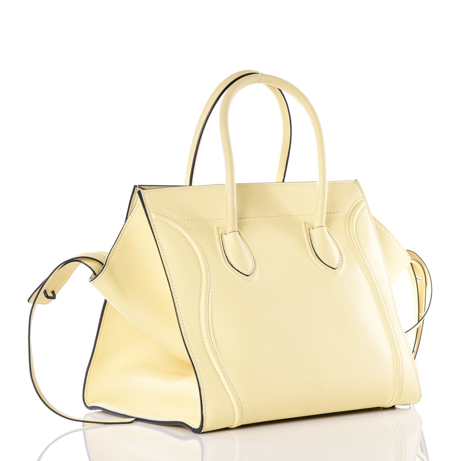 Celine Supple Calfskin Medium Phantom Luggage Light Yellow 2 of 10