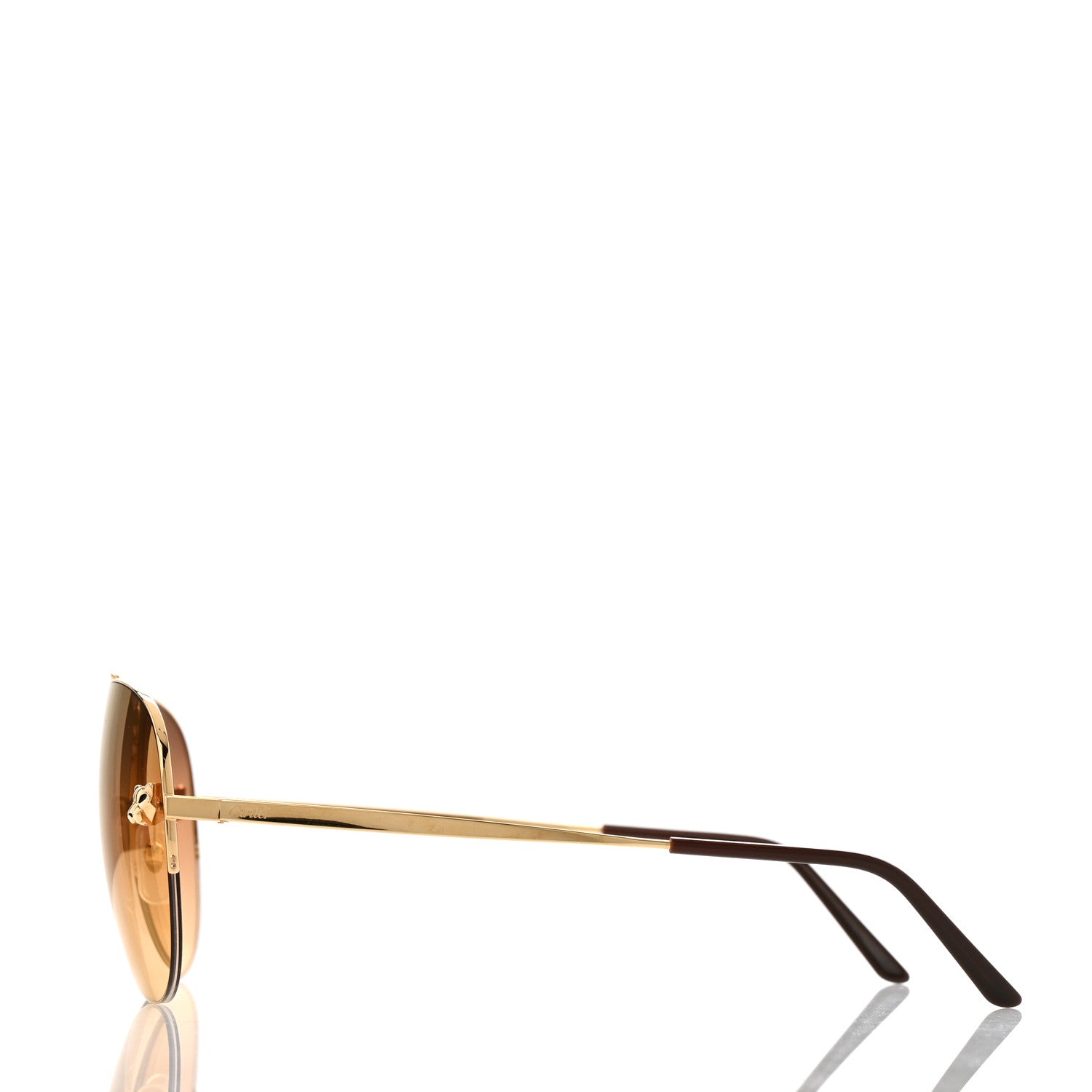 Cartier Santos de Cartier Aviator Sunglasses CT0065S Gold 3 of 7