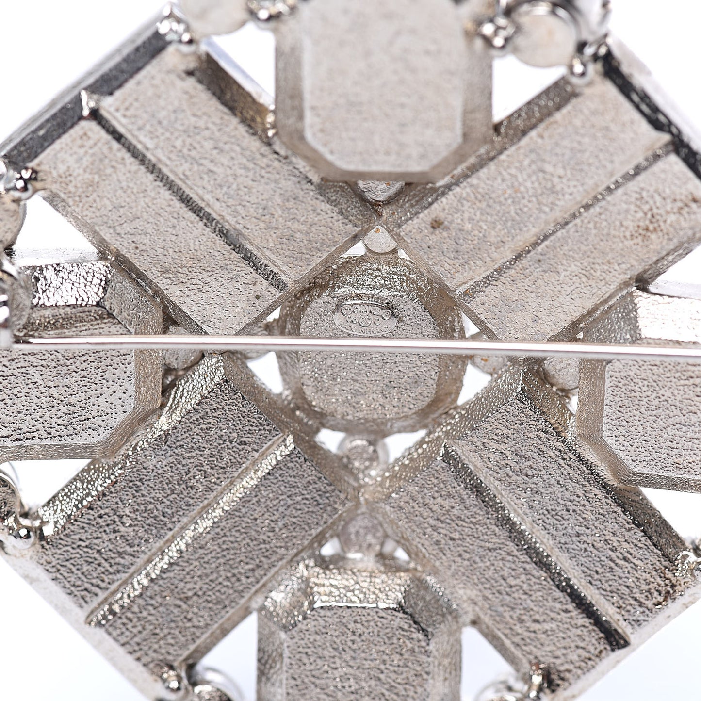 Swarovski Crystal Baguette Large CC Brooch Silver Gold