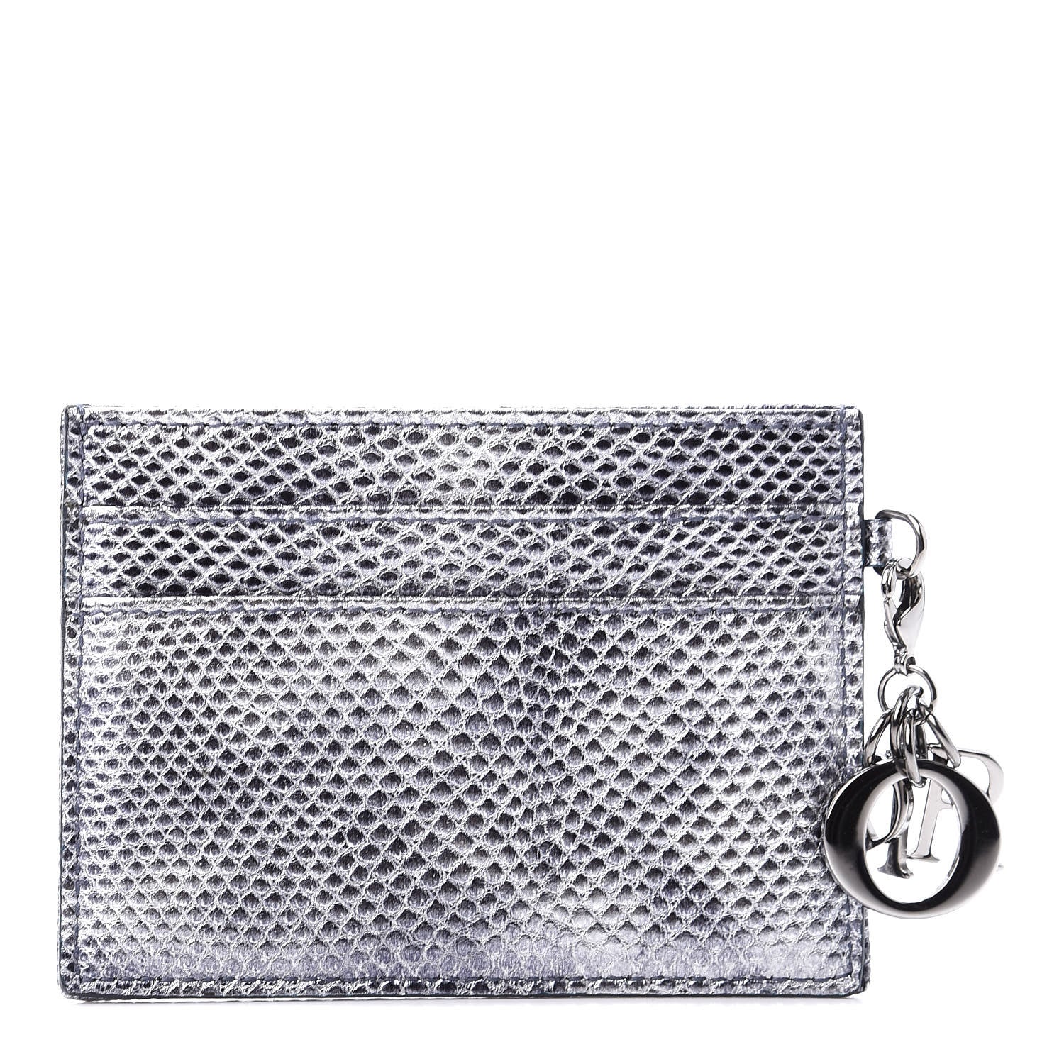 Christian Dior Karung Lady Dior Card Holder Vieil Argent 1 of 9