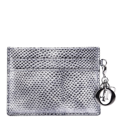 Christian Dior Karung Lady Dior Card Holder Vieil Argent 1 of 9