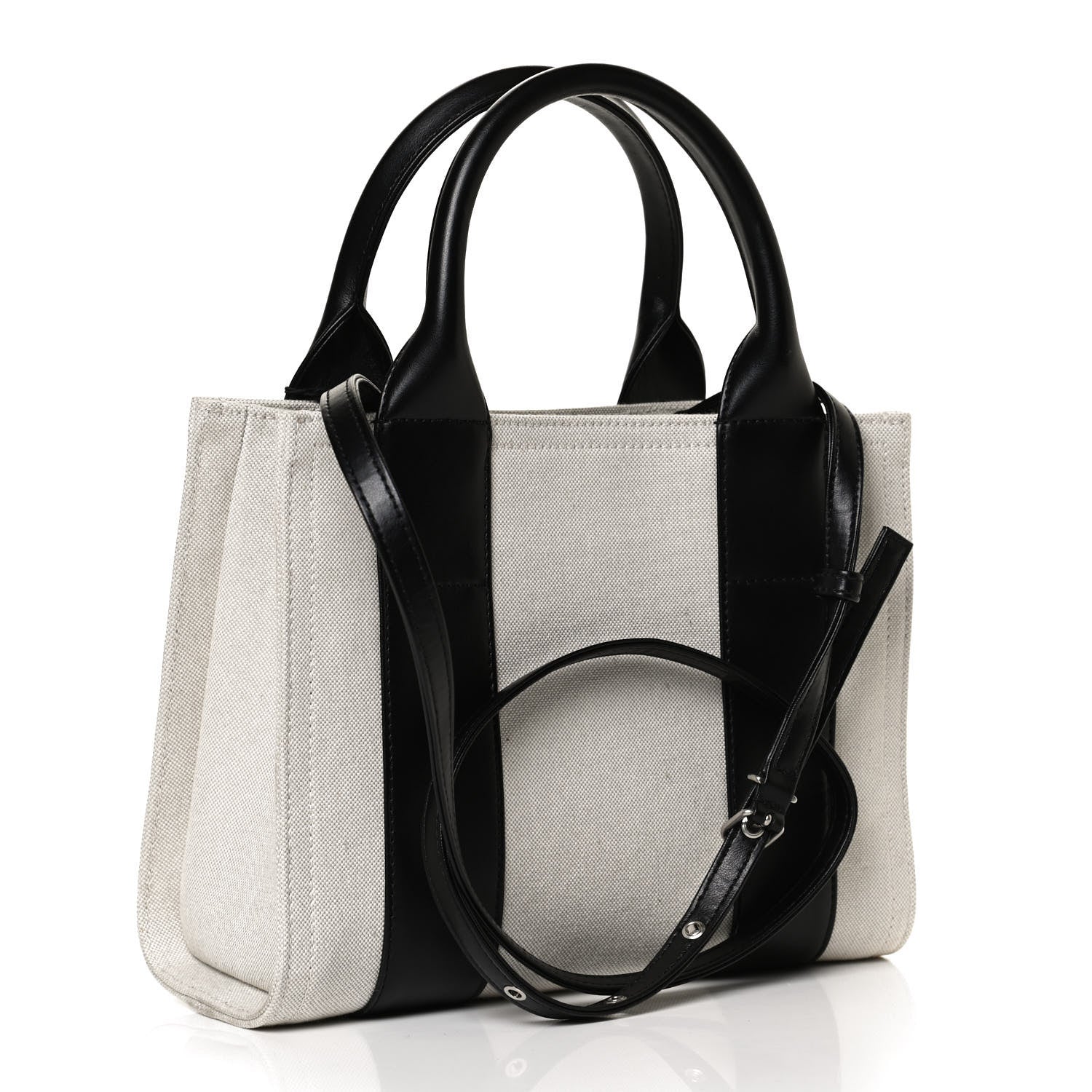 Balenciaga Cotton Canvas Calfskin Trade East West Tote XS Black 3 of 10