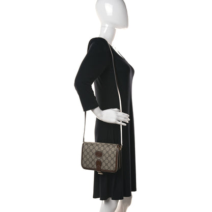 Gucci GG Supreme Monogram Azalea Calfskin Mini Retro Interlocking G Flap Shoulder Bag Beige Ebony Brown Sugar 2 of 10