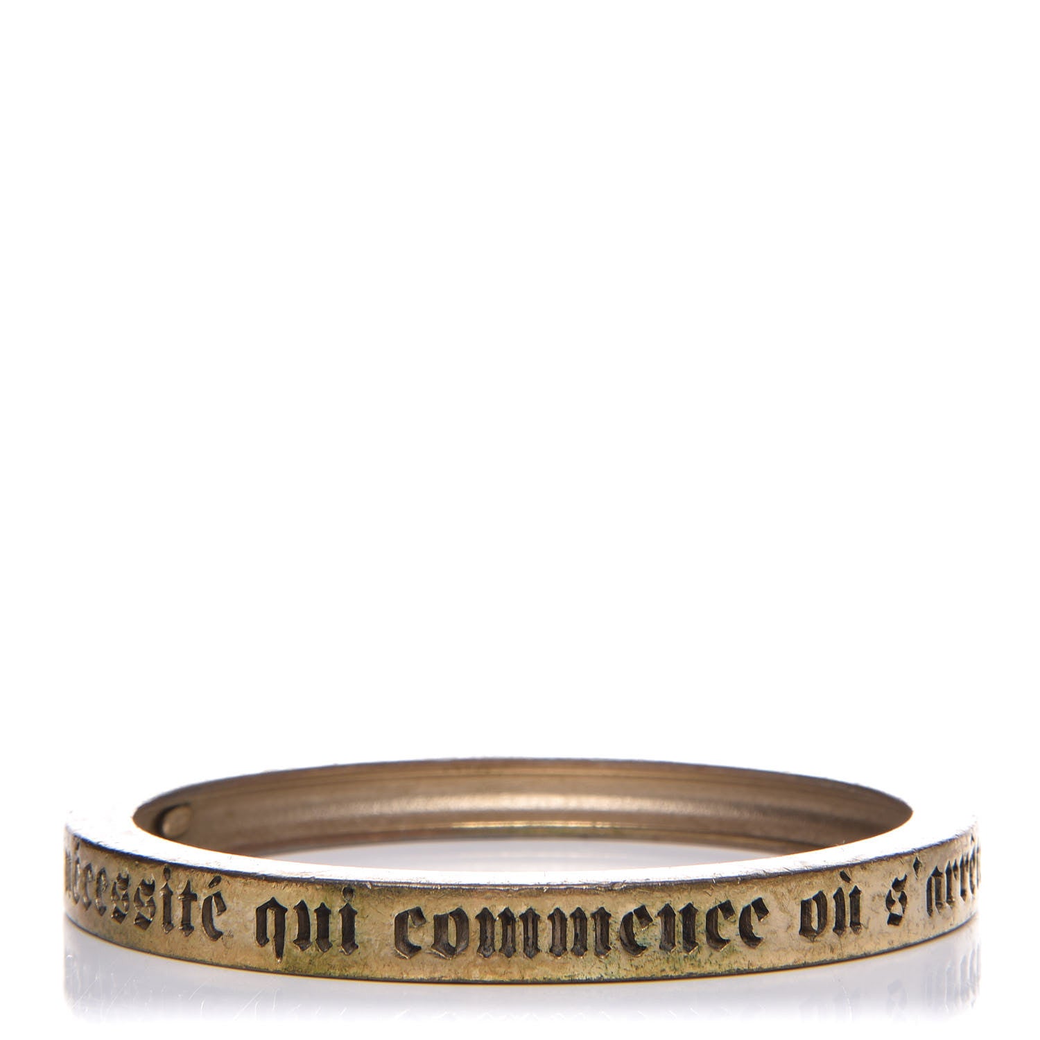 Chanel Metal French Quote Bangle Gold 1 of 6
