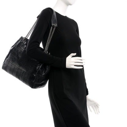 Chanel Lambskin Square Stitched Lax Accordion Shoulder Bag Black 2 of 12
