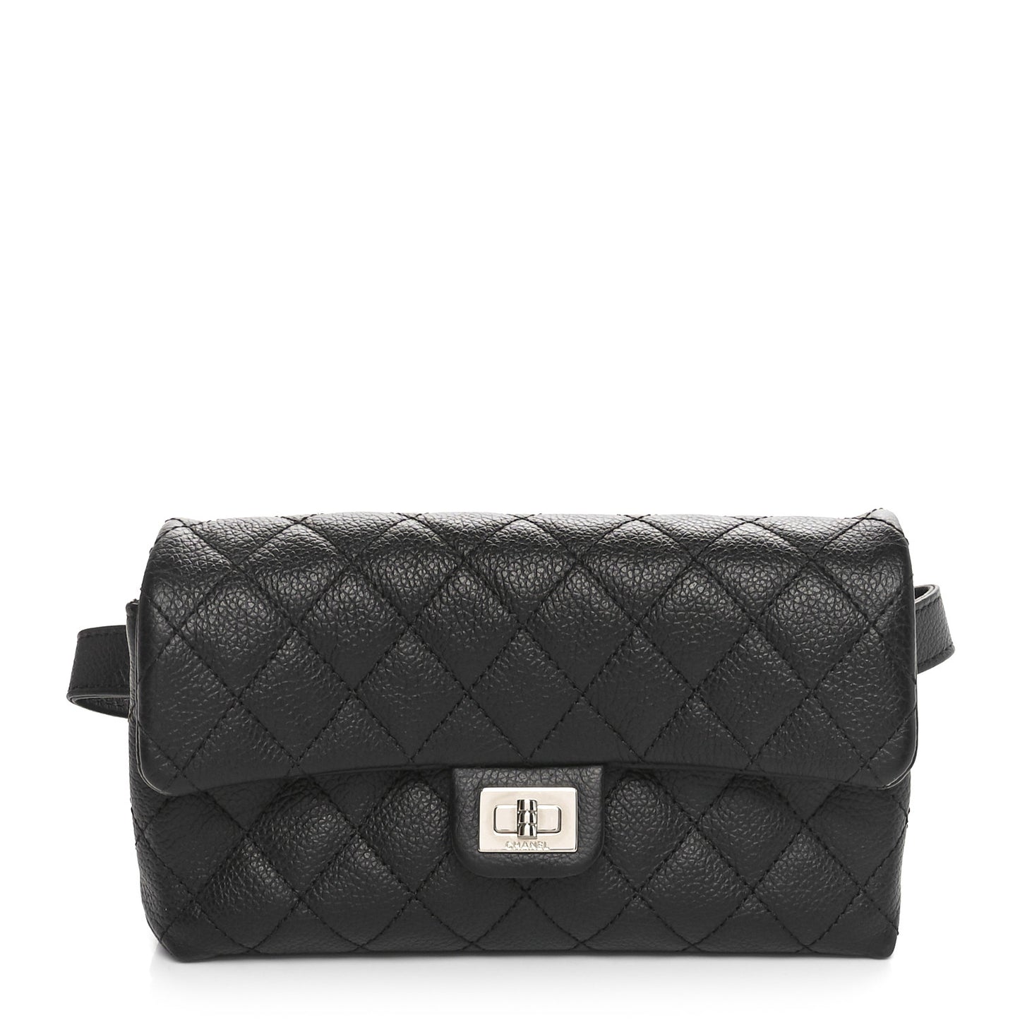 Grained Calfskin Quilted 2.55 Reissue Flap Belt Bag Clutch  Black