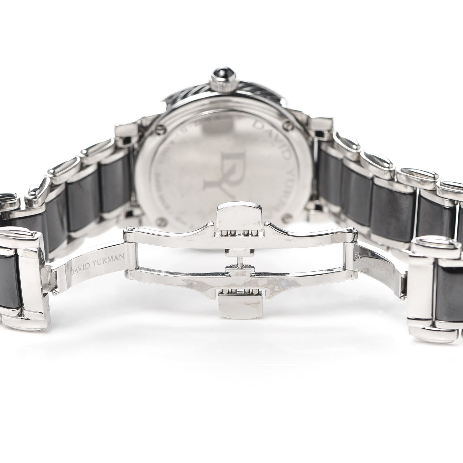 David Yurman Stainless Steel Ceramic Diamond Bezel 30mm Classic Quartz Watch Black 5 of 5