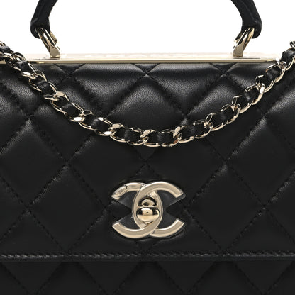 Chanel Lambskin Quilted Trendy CC Dual Handle Clutch With Chain Black 9 of 12