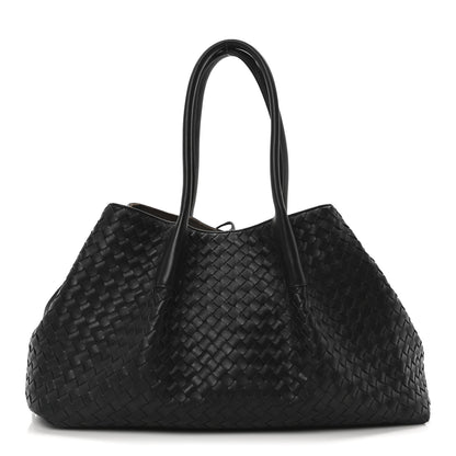 Bottega Veneta Calfskin Intrecciato Pinacoteca Reversible Tote Black Fondant 2 of 19