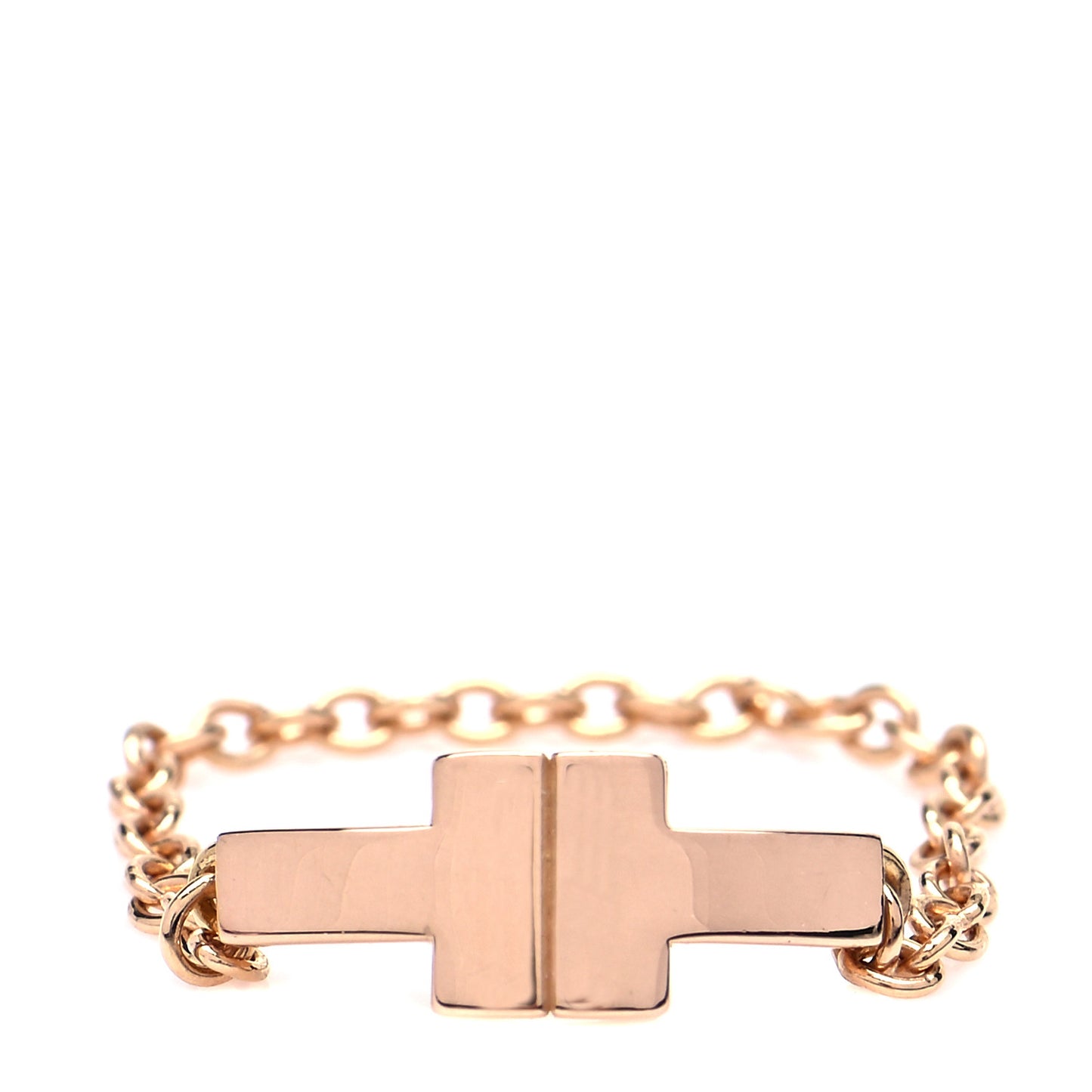 18K Rose Gold T Chain Ring 52 6