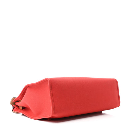 Hermes Vache Hunter Toile Herbag Zip 31 PM Rouge Tomate Natural 5 of 12