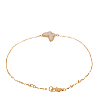 Van Cleef & Arpels 18K Yellow Gold Mother of Pearl Sweet Alhambra Butterfly Bracelet 2 of 5