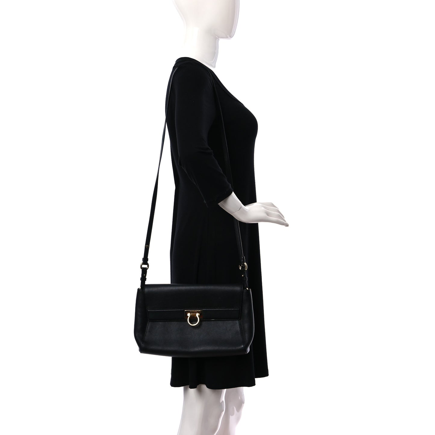 Calfskin Abbey Crossbody Black
