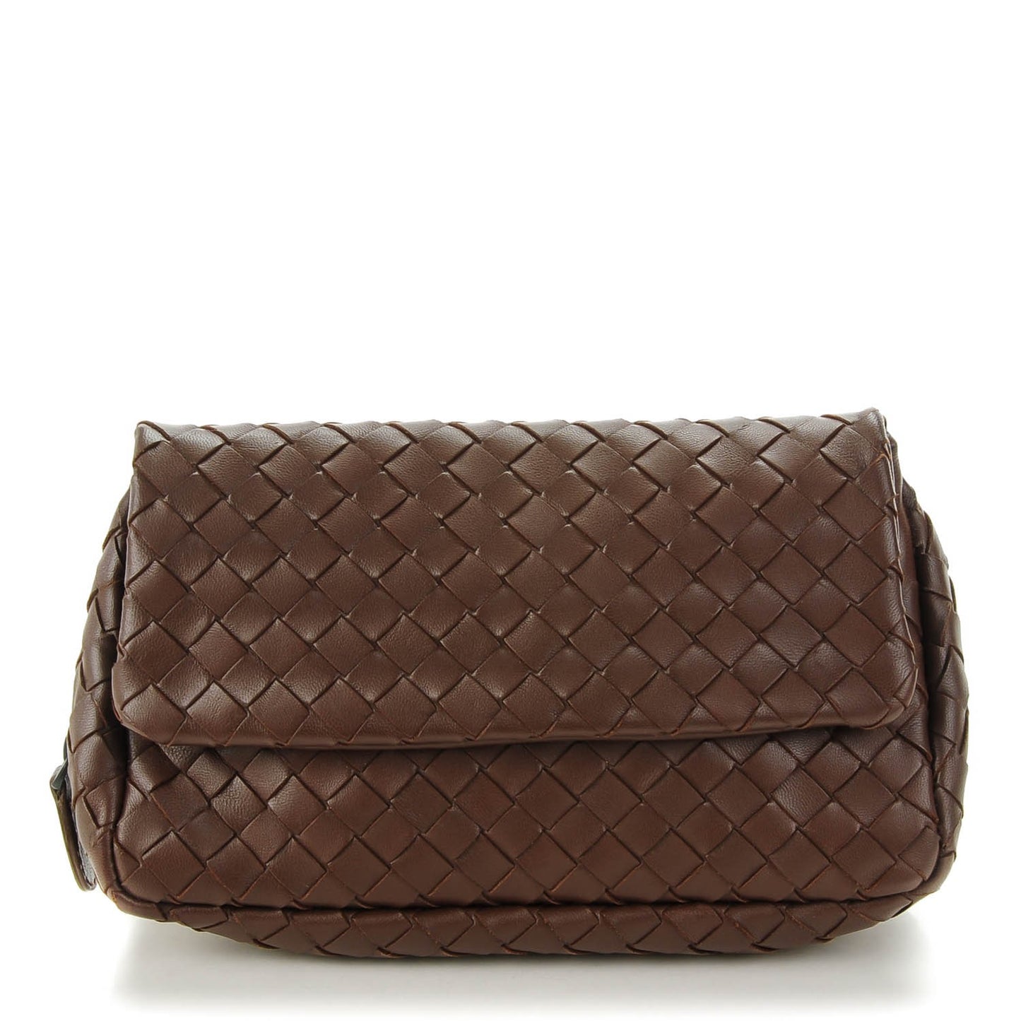 Nappa Intrecciato Small Chain Crossbody Ebano