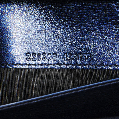 Gucci Metallic Leather Galaxy Continental Wallet Blue 7 of 8