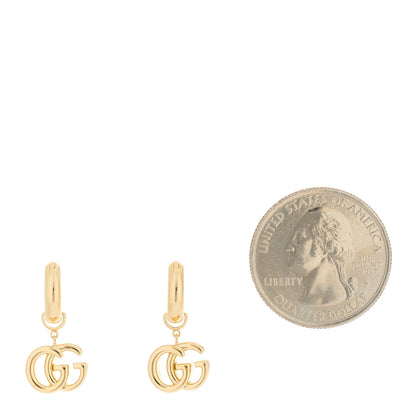 Gucci 18K Yellow Gold Running G Drop Hoop Earrings 2 of 6