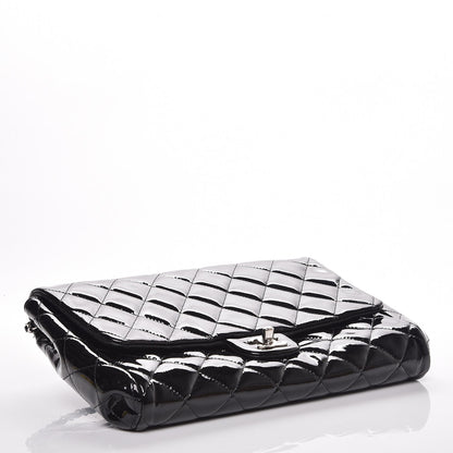 Chanel Patent Quilted Clutch with Chain Flap Black 4 of 7