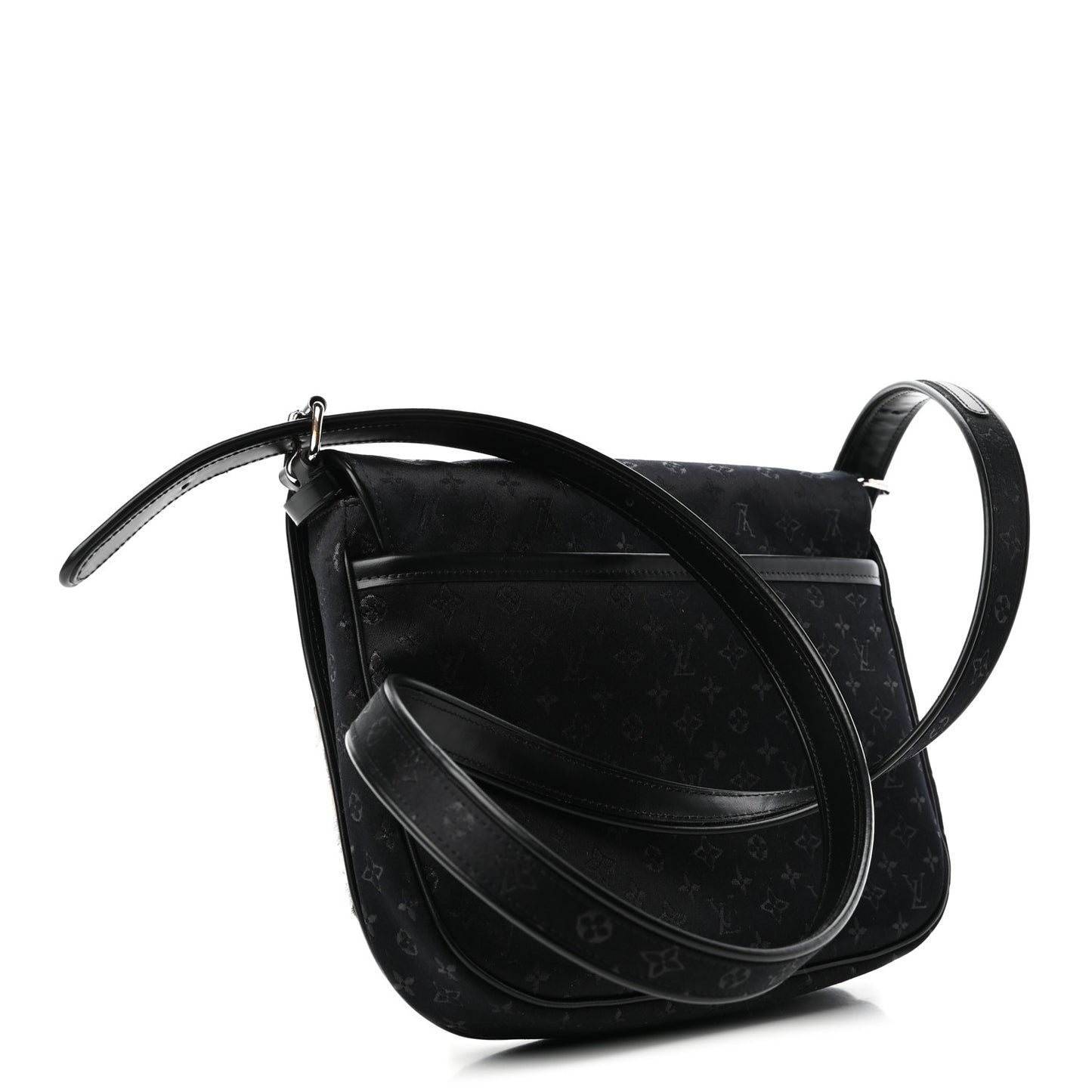 Satin Mini Monogram Conte De Fees Patchwork Musette Black