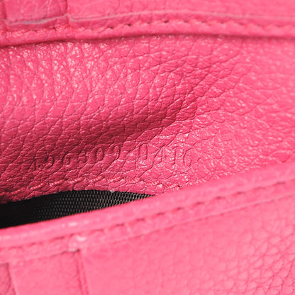 Gucci Grained Calfskin Logo Bi-Fold Wallet Box Pink Green 7 of 8