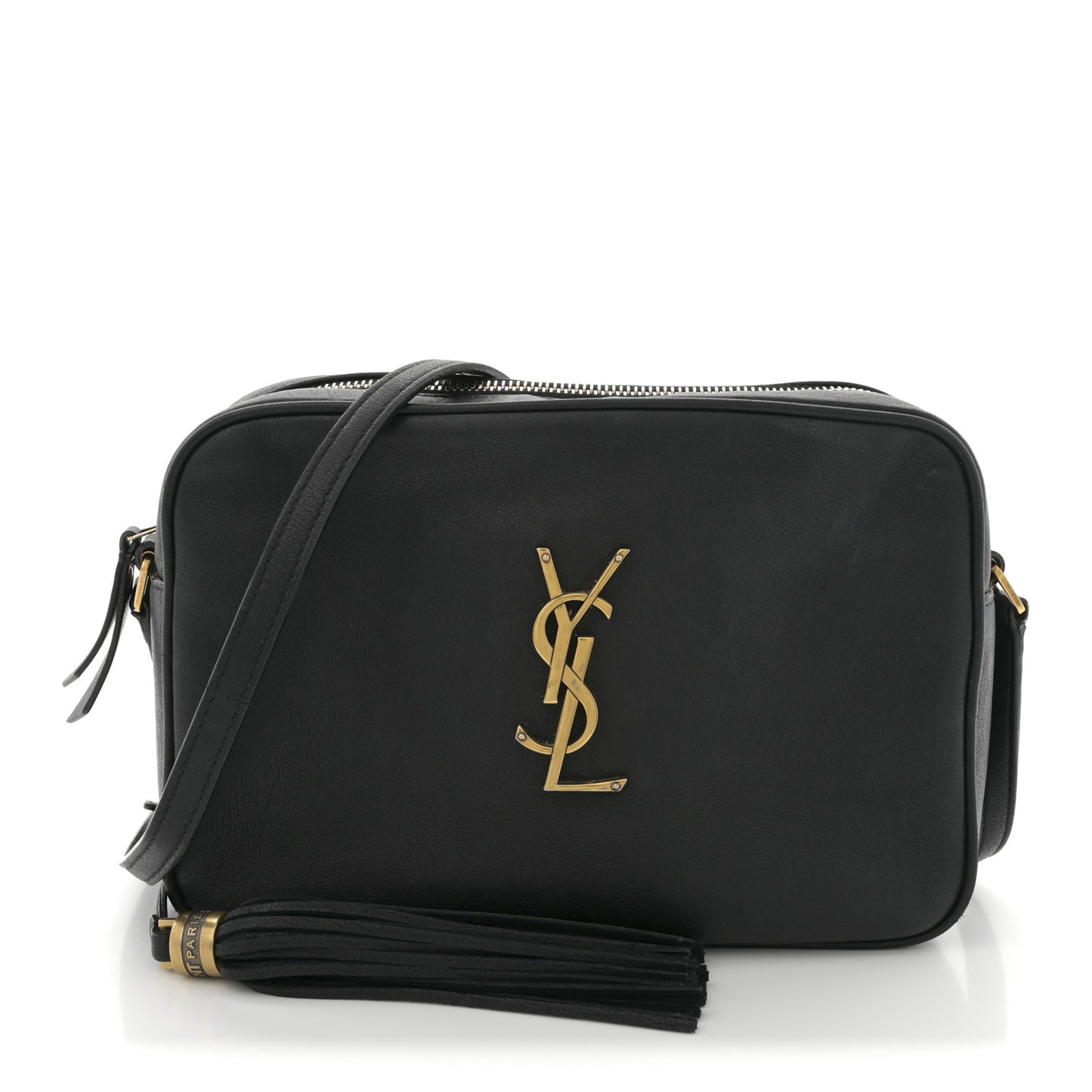 Grained Lambskin Monogram Lou Camera Bag Black