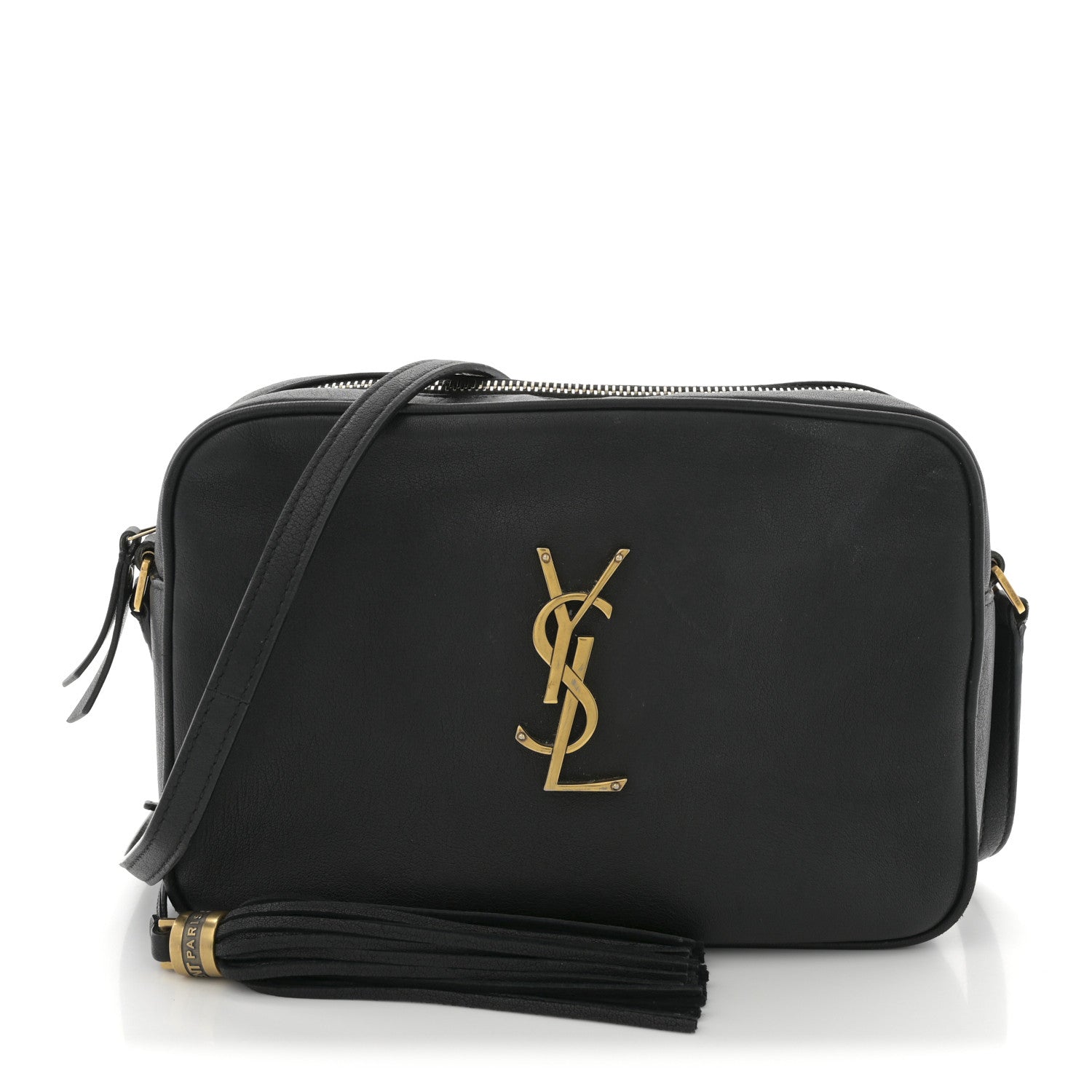 Saint Laurent Grained Lambskin Monogram Lou Camera Bag Black 1 of 12