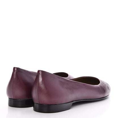 Hermes Glossy Calfskin Neuilly Ballerina Flats 37 Bordeaux 4 of 9