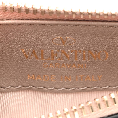 Valentino Garavani Calfskin Rockstud Coin Case Card Holder Poudre 7 of 8