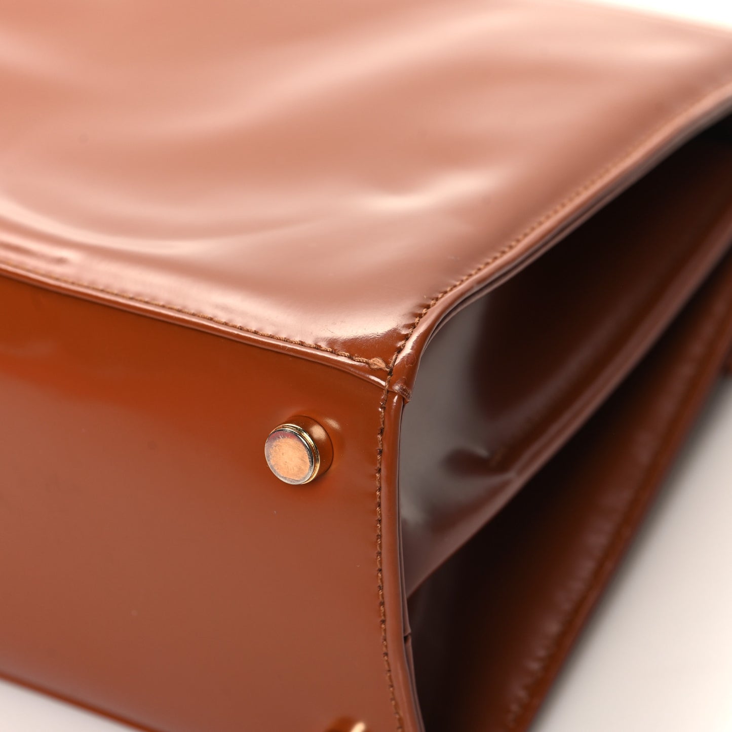 Brushed Off Calfskin Small Iconic Top Handle Cuoio