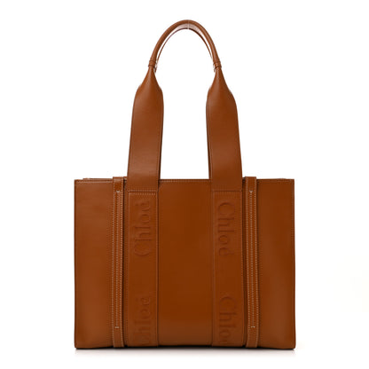 Chloe Calfskin Medium Woody Tote Caramel 1 of 10