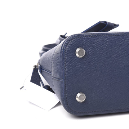Balenciaga Signature Grained Calfskin Logo S Ville Top Handle Bag Bleu Canopee White 6 of 8