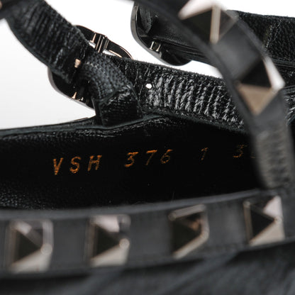Valentino Garavani Calf Hair Animal Print Rockstud Cage Ballerina Flats 36.5 Black 8 of 8