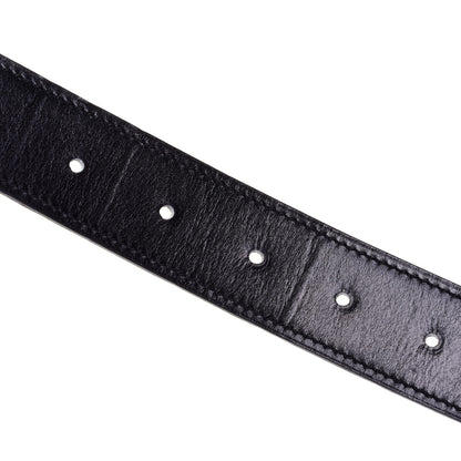 Hermes Box Togo Strie 32mm H Belt 80 Black Etain 5 of 7